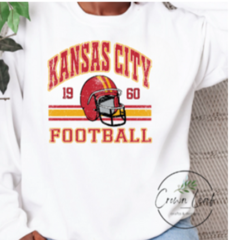 Kansas City Football 1960 [White Gildan Softstyle Tee, Gildan Crewneck Sweatshirt or Hoodie] Main Image